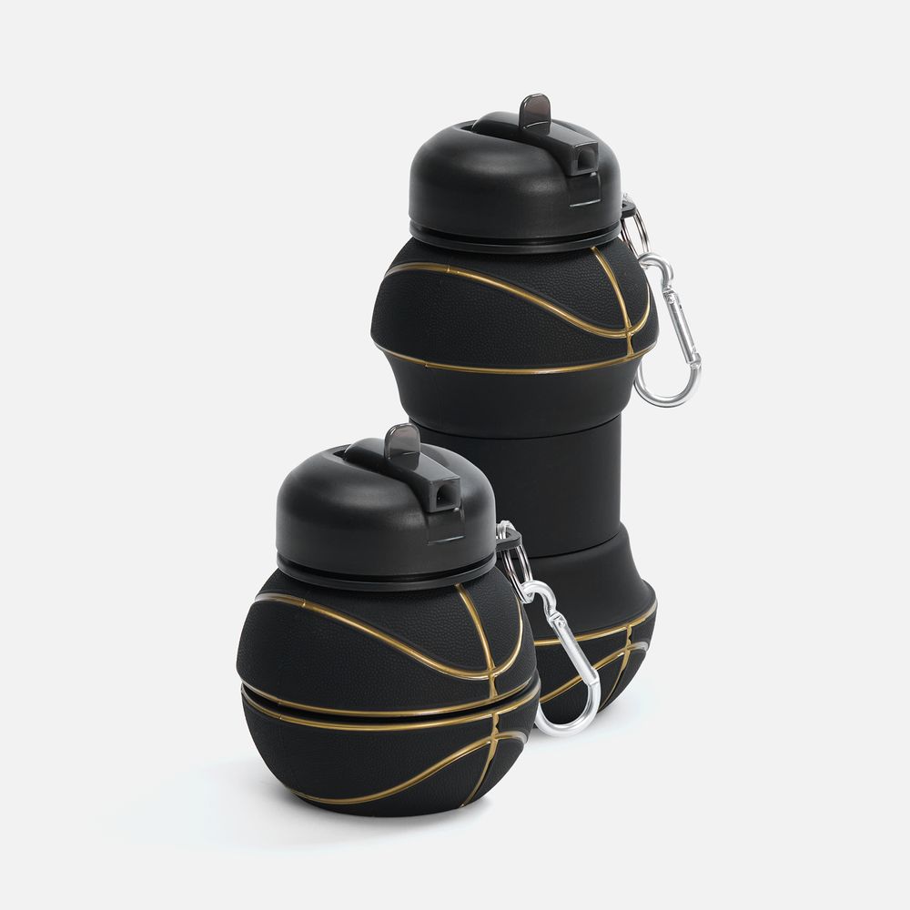 Складная бутылка для воды Basketball Flex, черная в Краснодаре
